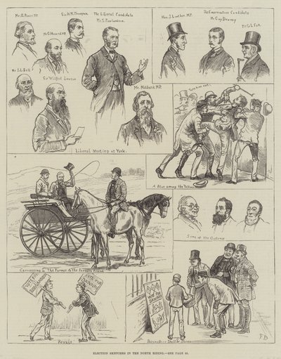 Volební náčrtky v North Riding od Frank Dadd
