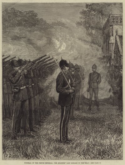 Pohřeb prince Imperial, poslední pocta vojáků mrtvým od Frank Dadd