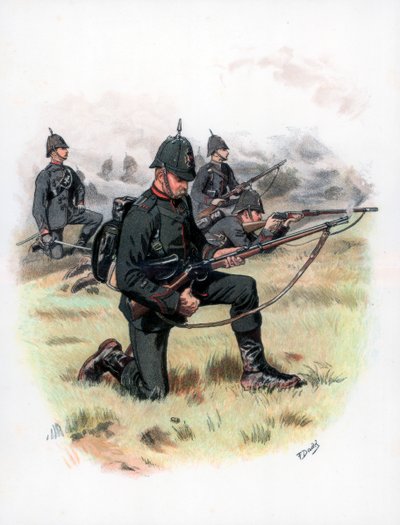 Pochodový řád, The Kings Royal Rifle Corps dříve 60th Rifles, 1889. od Frank Dadd