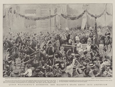 Přistoupení královny Wilhelminy, státní vjezd Jejího Veličenstva do Amsterdamu od Frank Dadd