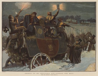 Sněžilo na Štědrý den, žádá o pomoc (chromolitho) od Frank Dadd