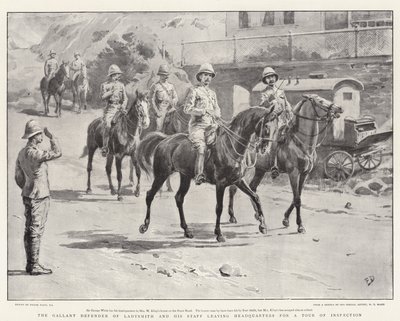 Galantní ochránce Ladysmith a jeho štáb opouštějí velitelství na prohlídku inspekce od Frank Dadd