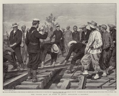 Handy Man at Work v Číně, opravuje železnici od Frank Dadd
