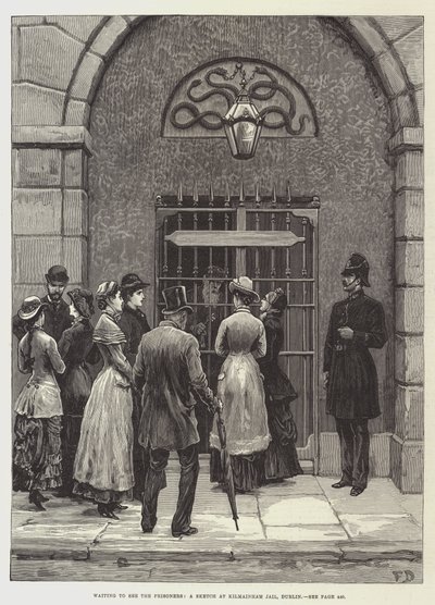 Čekání na vězně, skica ve věznici Kilmainham v Dublinu od Frank Dadd