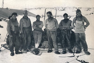poručík Campbells Party při jejich návratu na Cape Evans, 7. listopadu 1912, 1913 od Frank Debenham