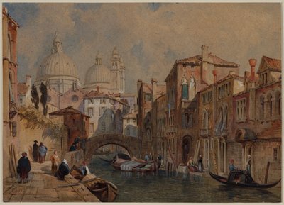 Pohled na Benátky: Kopule Santa Maria della Salute při pohledu ze zadní části paláce Da Mula, při pohledu na východ od Frank Dillon