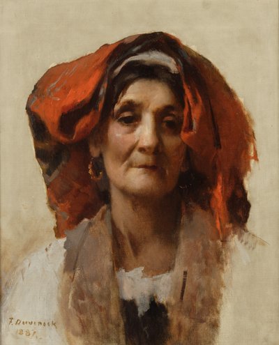 Hlava italské ženy, 1887 od Frank Duveneck