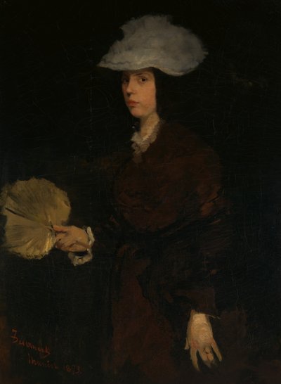 Dáma s ventilátorem, 1873. od Frank Duveneck