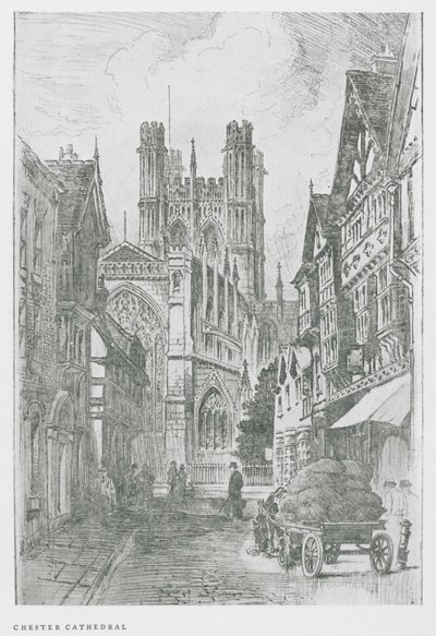 Chester Cathedral (litografie) od Frank Greenwood