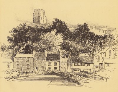 Clitheroe Castle (litografie) od Frank Greenwood
