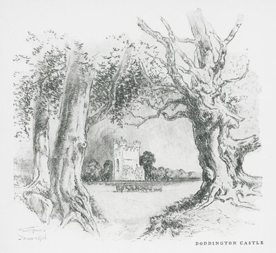 Doddington Castle (litografie) od Frank Greenwood