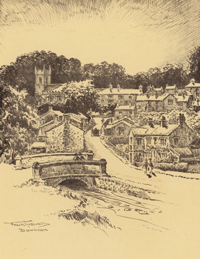 Downham Village (litografie) od Frank Greenwood