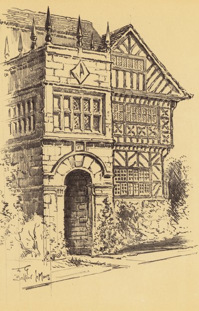 Hall-i-th-Wood, Bolton-le-Moors (litografie) od Frank Greenwood