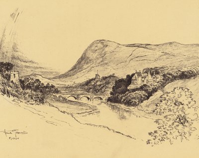 Ribblesdale a Pendle Hill (litografie) od Frank Greenwood