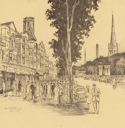 Southport, Lord Street (litografie) od Frank Greenwood