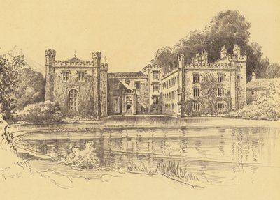 Towneley Hall, Burnley (litografie) od Frank Greenwood