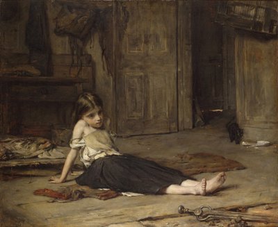 Dívka u ohně, 1867 od Frank Holl