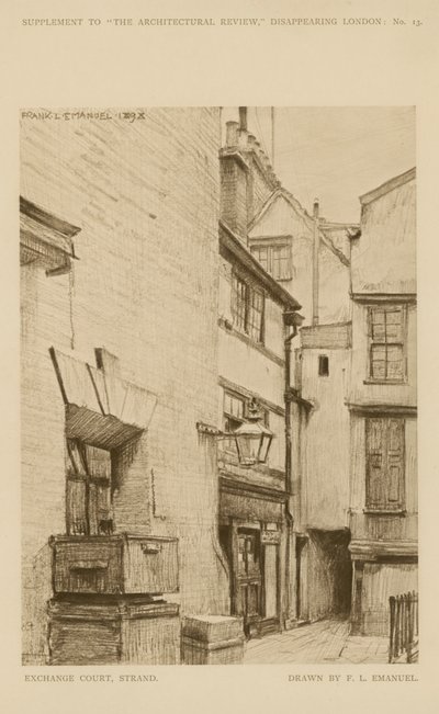Exchange Court on the Strand (rytina) od Frank Lewis Emanuel
