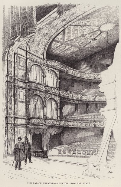 Interiér Palace Theatre, Londýn (litho) od Frank Murray