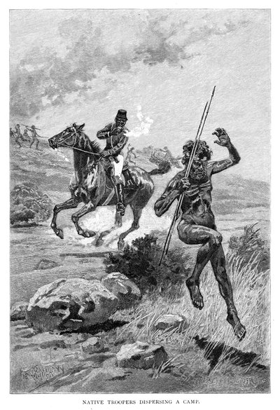 Native Troopers Dispersing A Camp, Austrálie, 1886. od Frank P. Mahony