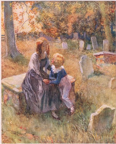 "Neopouštěj nás, Nell, i když je nebe jasné. Neopouštěj nás!", cca 1920 (barevná litografie) od Frank Reynolds