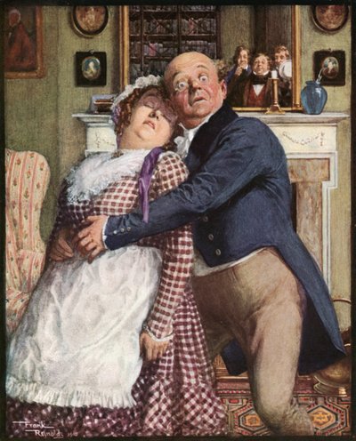 Pan Pickwick zažívá těžké chvíle (barevná litografie) od Frank Reynolds