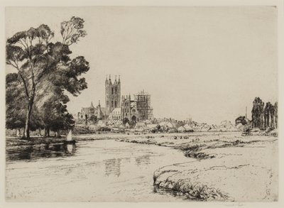 Canterbury from the Meadows, 1930 od Frank Short