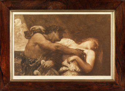 Orfeus a Eurydika (mezzotinta) od Frank Short