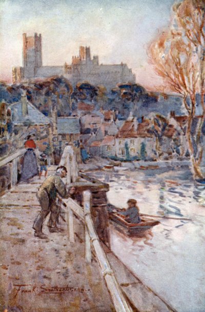 Ely at Eventide (barevná litografie) od Frank Southgate