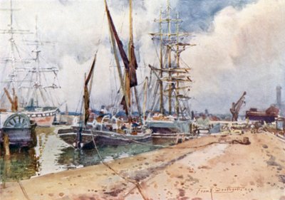 Ipswich Port (barevná litografie) od Frank Southgate