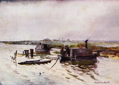 Norfolk Broads: Hausbóty Punt-Gunners na Breydonu (barevné lito) od Frank Southgate
