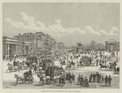 Vylepšení v Hyde Park-Corner a nová socha Wellingtonu od Frank Watkins