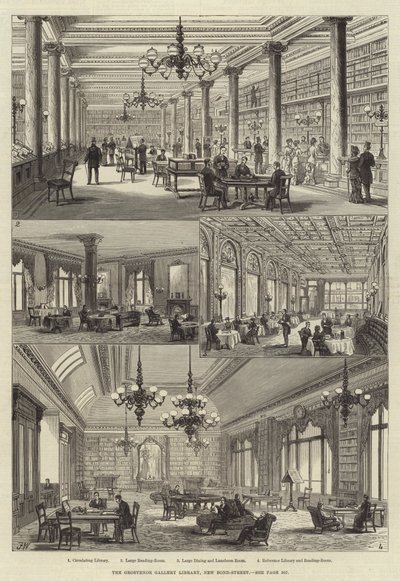 Knihovna Grosvenor Gallery, New Bond-Street od Frank Watkins
