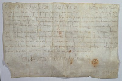 Listina podepsaná císařem Karlem Velikým (742-814) s jeho monogramem (pergamen) od Frankish School