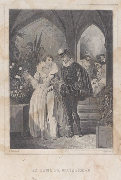 Paní z Monsoreau La Dame de Monsoreau, 1830-65. od François Adolphe Bruneau Audibran