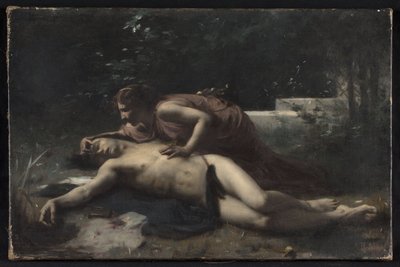 Pyramus a Thisbe, asi 1875 (olej na plátně) od François Alfred Delobbe