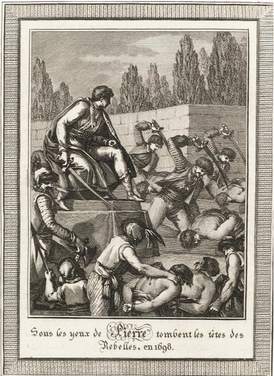Poprava Streltsyů. Od: Histoire de Russie od Blin de Sainmore, c. 1800 od François Anne David