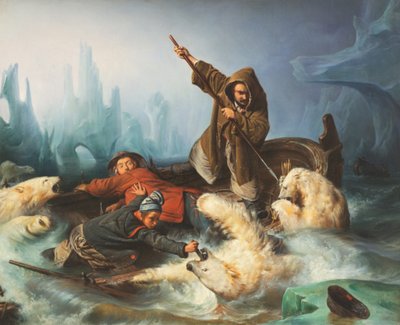 Boj s ledními medvědy, 1839. od François August Biard