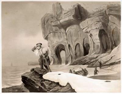 Medvědí ostrov z cest po Skandinávii, Laponsku, Špicberkách a Faerských ostrovech, hospoda. 1852. od François Auguste Biard