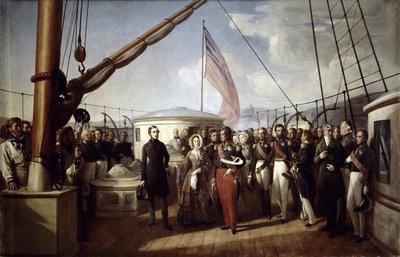 Královna Viktorie přijala krále Ludvíka Filipa I. na palubě Royal Yacht, 2. září 1843 od François Auguste Biard