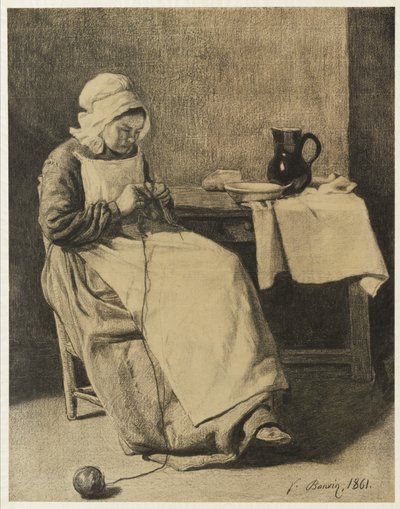 Pletení služebníků, 1861 od François Bonvin