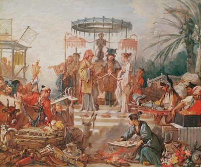 Čínské manželství, studie pro kreslený gobelín, c.1742 od François Boucher
