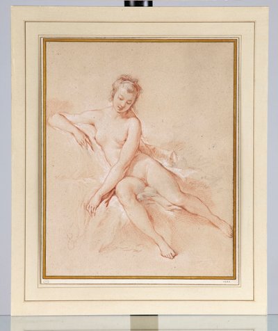Sedící ženský akt od François Boucher