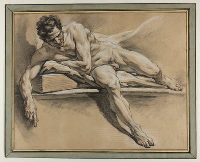 Akademická studie ležícího mužského aktu od François Boucher