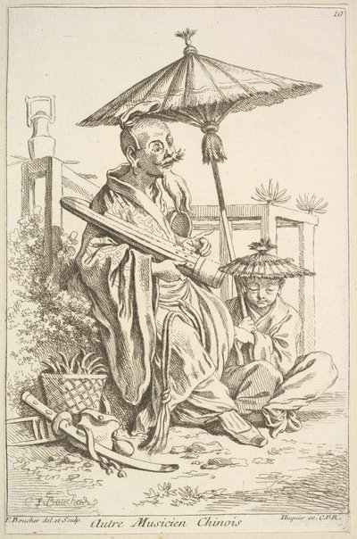 Další čínský hudebník, 1738-45. od François Boucher