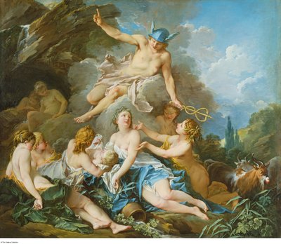 Boucher - Merkur svěřuje nemluvně Bakcha nymfám, asi 1732 - 1734 od François Boucher