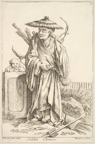 Čínský voják, 1738-45. od François Boucher