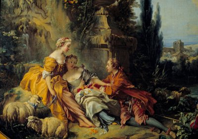Conversation Champetre Malba od Francoise Bouchera (1703-1770) 18. stol. od François Boucher