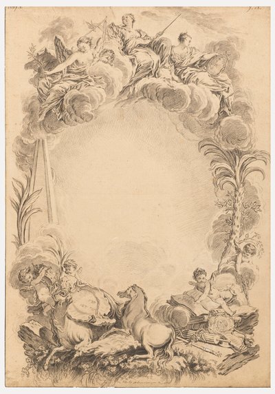 Návrh erbu na počest Williama Earla Cowpera (asi 1665-1723) od François Boucher