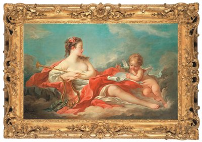 Erato, múza milostné poezie od François Boucher